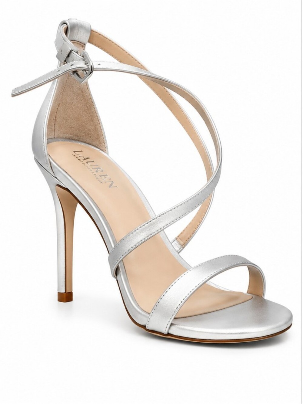 Lauren Ralph Lauren Gabriele Heel Sandal Bright Silver